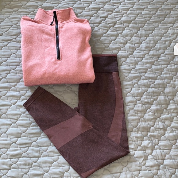 PINK Victoria's Secret Sweaters - PINK Half Zip Seamless Set